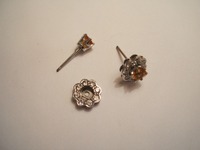 White gold diamond and topaz earrings with removable surround