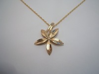 9ct yellow gold pendant with five leaves each representing a child