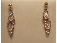 9ct two colour drop earings