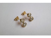 Yellow gold diamond set earrings.