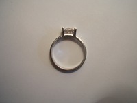 Platinum ring set with brilliant cut diamond