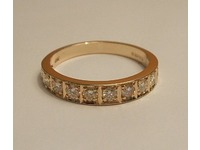 18ct yellow gold diamond half eternity ring