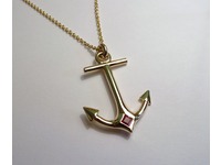 Ruby set gold anchor