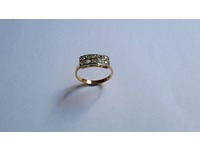 18ct gold emerald and diamond ring made using stones from the brooch