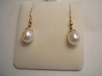 9ct gold cultured pearl drop earrings