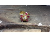 Ruby and diamond ring that was remade as a pendant