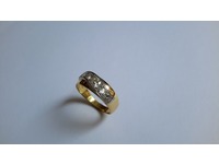 18ct yellow and white gold diamond set band ring