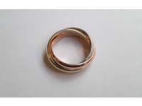 Three colour gold Russian wedding ring