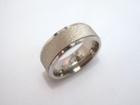 Palladium gents wedding ring with frosted finish