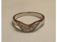 Shaped diamond set Platinum wedding ring