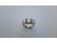 Stunning platinum and diamond three stone ring