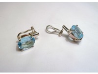 White gold aquamarine set clip earrings