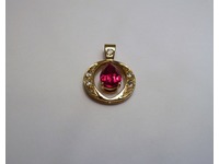 18ct yellow gold ruby and diamond pendant