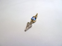 Yellow and white blue topaz and diamond pendant