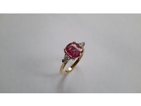 Lovely pink sapphire and diamond ring remodelled from a single stone rubover setting.