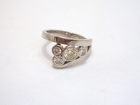 Modern design diamond set Palladium ring