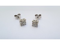 White gold diamond set earrings