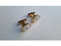 Mother of Pearl and diamond cufflinks