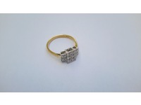 18ct yellow and white gold diamond dress ring