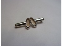 Silver ballet shoes bar brooch