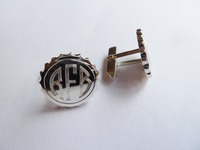 Sterling silver 'bottle top' cufflinks