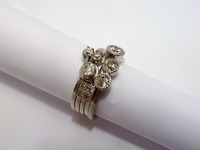 18ct white gold and diamond stacking rings - together.
